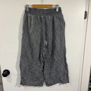 Aerie Cropped Cotton Wide Leg Pants Blue Size Small